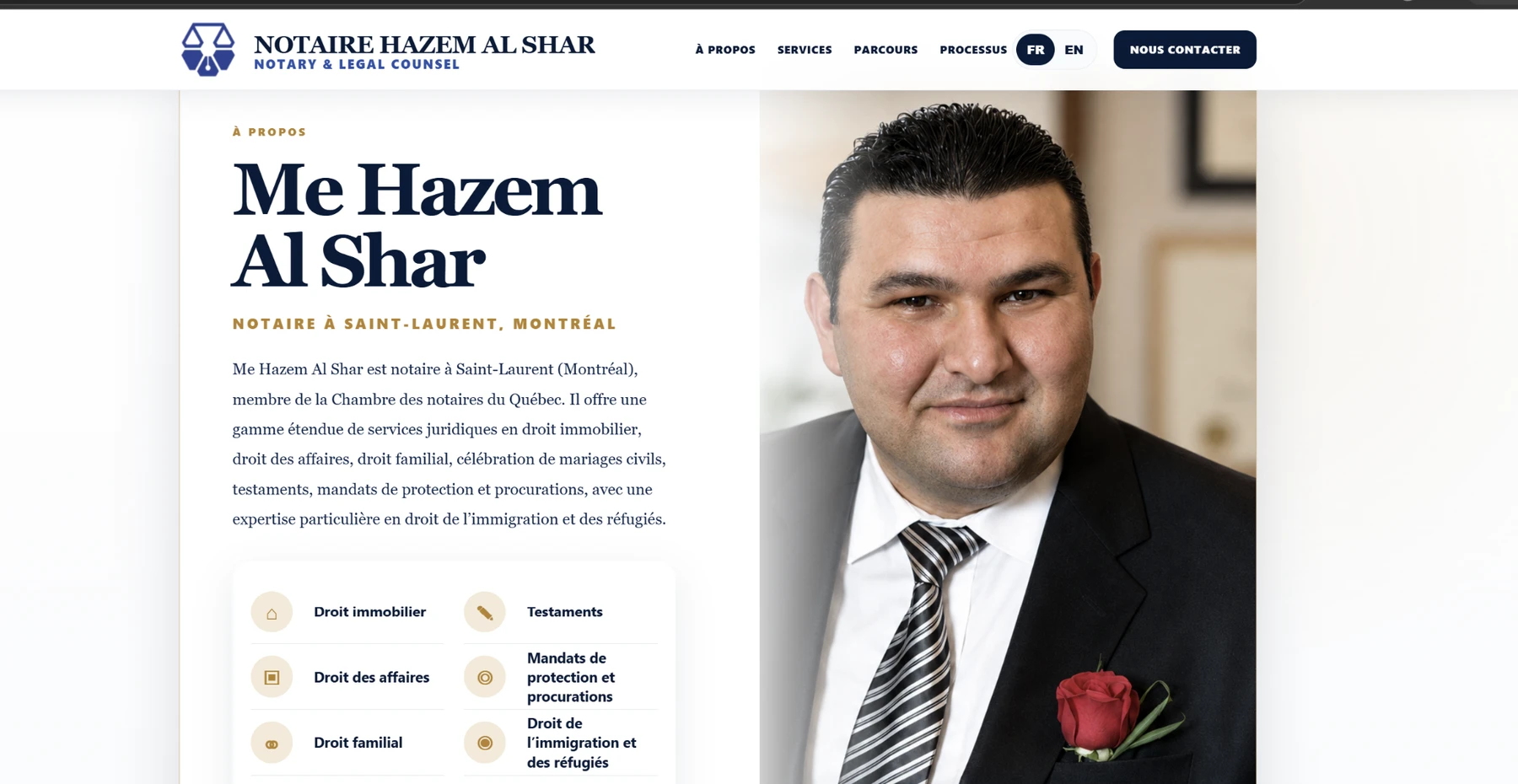 Exemple de site web Notaire Hazem Al Shar